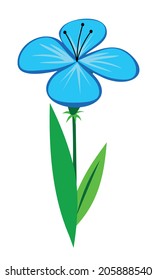 blue cartoon flower