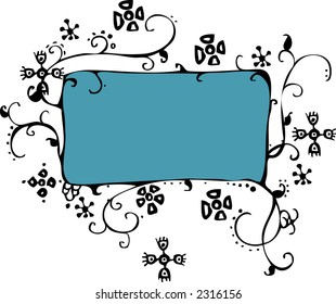 blue flower frame