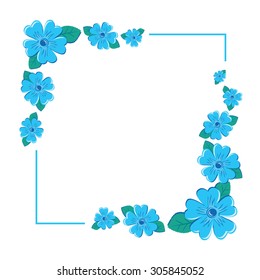 Blue flower frame