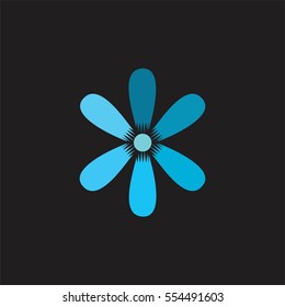 Blue flower gradation design vector