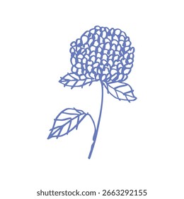 Flor azul elemento dibujado a mano