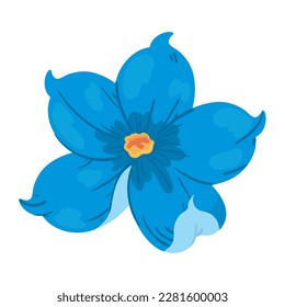 blue flower icon isolated design