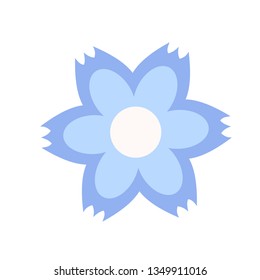 blue flower icon. Isolated vector illustration