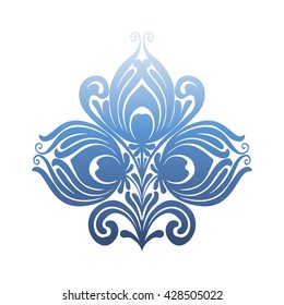 Blue flower Icon Vector Art logo Sign design