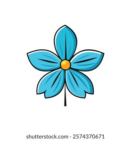 blue flower icon vector illustration