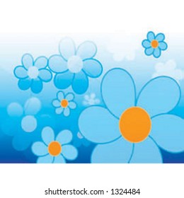 blue flower illustration - background