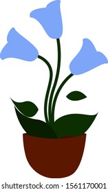 Blue flower, illustration, vector on white background.