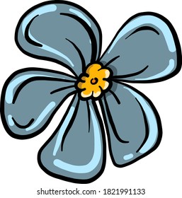 Blue flower, illustration, vector on white background