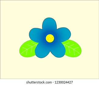 Blue flower with leaves