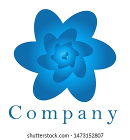 Blue flower logo design template