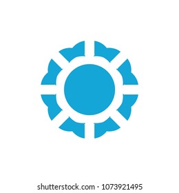 Blue flower logo design vector
