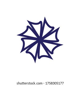 Blue Flower logo design vector