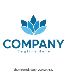 diseño vectorial de la plantilla del logotipo de la flor azul