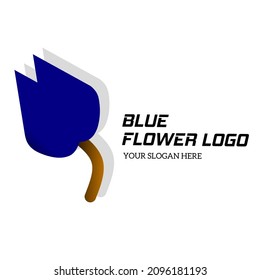 Logo de la flor azul con fondo blanco