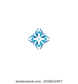 blue flower logotype design vector icon