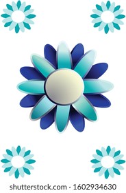 Blue flower lotus vector pattern