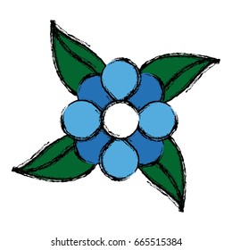 blue flower natural leaves decoration