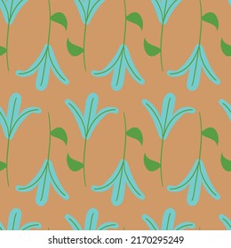 Flor azul en ilustración vectorial. interminable fondo floral colorido
