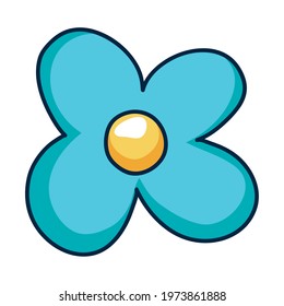 blue flower on white background
