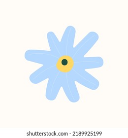 blue flower on white background