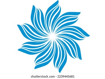 Flor azul sobre fondo blanco 