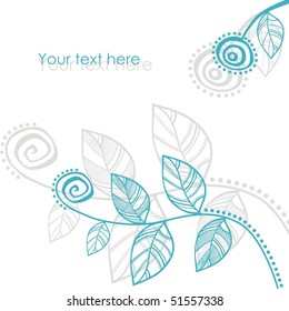 Blue flower on white background. Vector illustration.