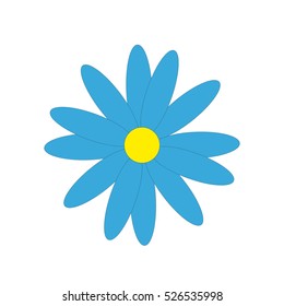 Blue flower on white background.Vector illustration.