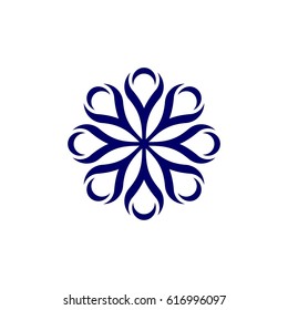 Blue Flower Ornament Logo Template Illustration Design. Vector EPS 10.