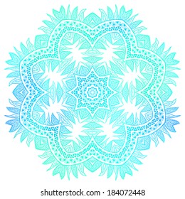 Blue flower over black background, vector illustration