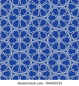 blue flower pattern abstract vector background. Modern stylish texture.