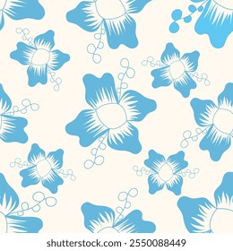 Blue flower pattern background image in vector format
