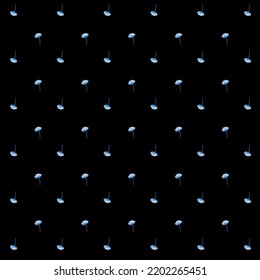 Blue flower pattern and black background