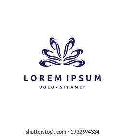 Inspiración en el diseño del logotipo del patrón de las flores azules