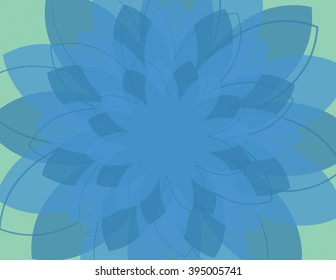 Blue flower pattern over green color background