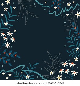 patrón de flor azul para el diseño de la bufanda