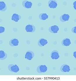 Blue flower petals, close up roses, beautiful abstract seamless pattern.