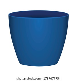 Blue flower pot. vector illustration