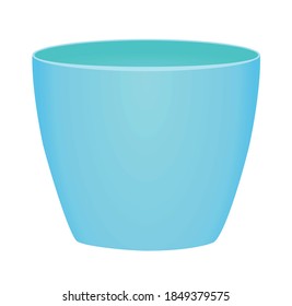 Blue flower pot. vector illustration