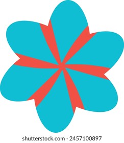 Blue flower with red lines