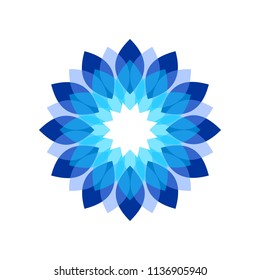 Blue Flower Shades Symbol Design