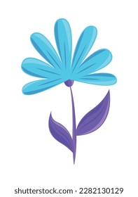 icono de resorte de flores azules estilo aislado