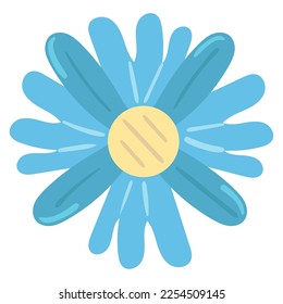 blaue Blume, Frühlingssymbol, weißer Hintergrund