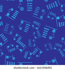 Blue Flower status icon isolated seamless pattern on blue background.  Vector Illustration