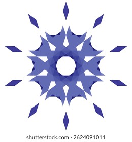 Blue flower surrounded by diamonds