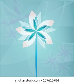 Blue flower vector background border design use for decorative