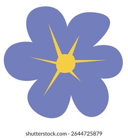 Vetor flor azul, clipart flor azul, vetor cabeça flor, clipart cabeça flor
