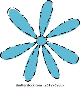 A blue flower vector drawing