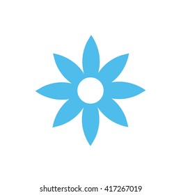 Blue flower vector icon illustration