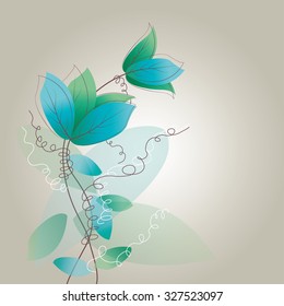 Blue flower vintage background.
