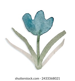 blue flower watercolor vector background